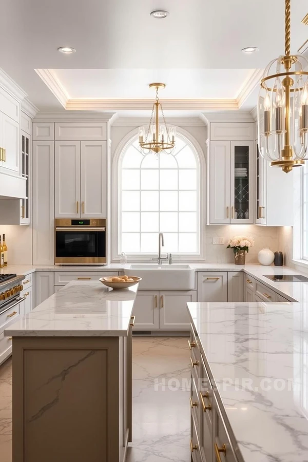 Elevate Kitchen Luxury with Marble and Metal