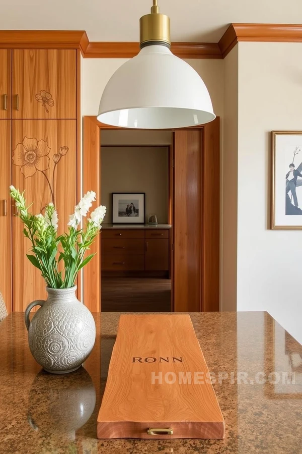 Engraved Woodwork in Personalized Zen Kitchen