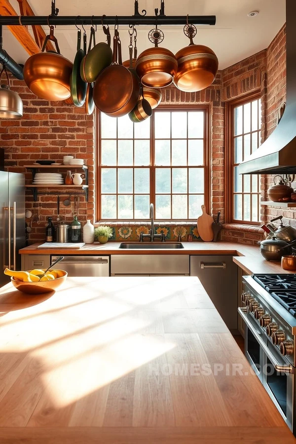 Exposed Brick and Steel Appliances