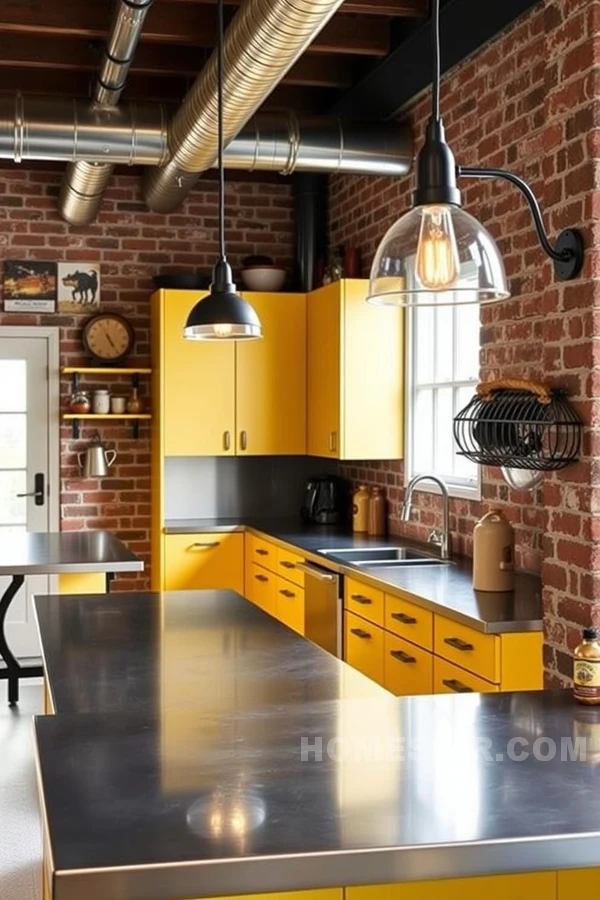 Exposed Brick Retro Kitchen Inspiration