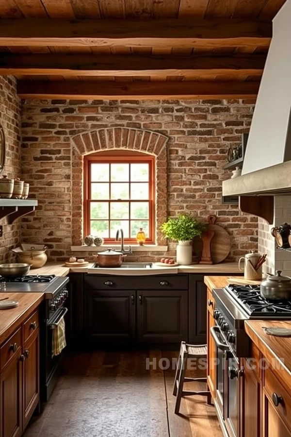 Exposed Brick Rustic Colonial Charm