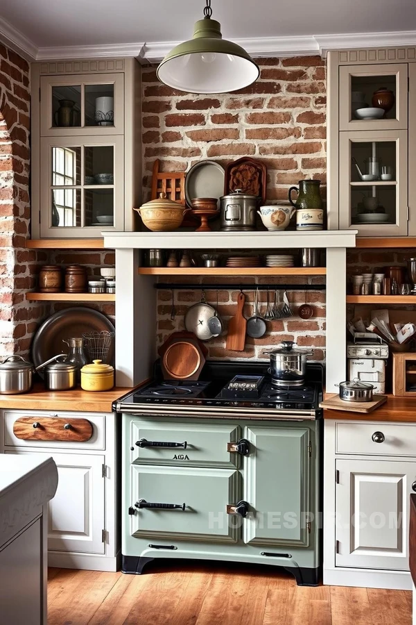 Exposed Brick Walls in Parisian Kitchens