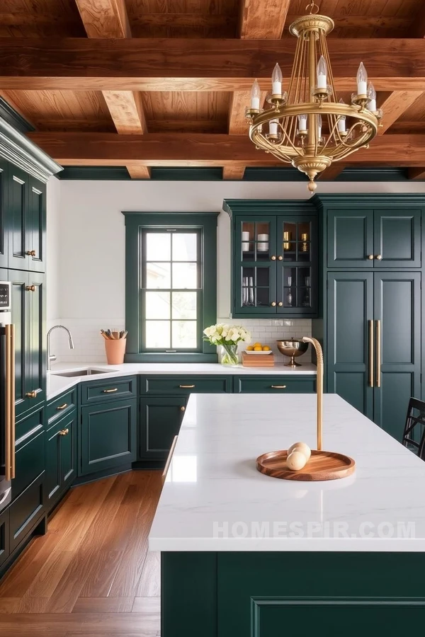 Exposed Wooden Beams in Traditional Colonial Kitchen