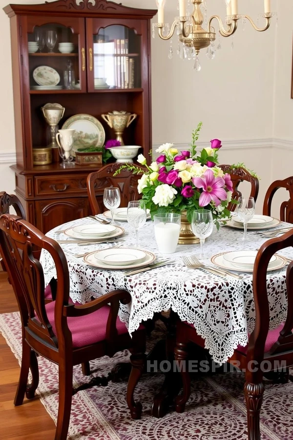 Exquisite Silverware and Floral Centerpiece