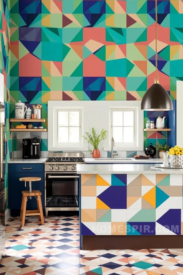 Eye-Catching Maximalist Kitchen Island