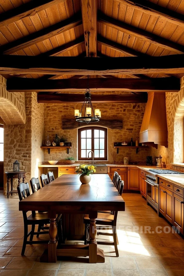 Family Gatherings in Sunlit Tuscan Kitchen