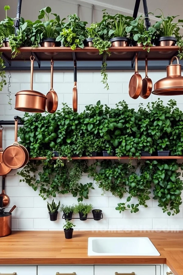 Farmhouse Kitchen Brought to Life with Copper and Green