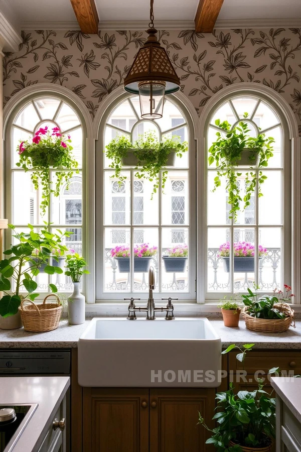 Farmhouse Sink in Botanical Kitchen Setting