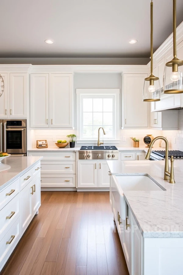 Farmhouse Sink Meets Modern Appliances in Transitional Design