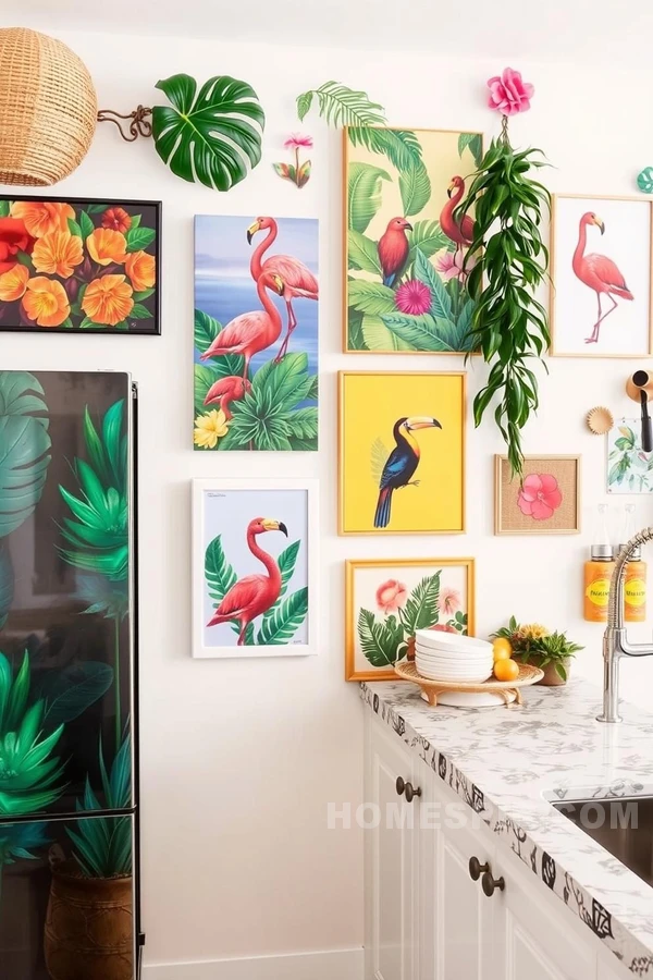 Flamingo and Toucan Wall Hangings