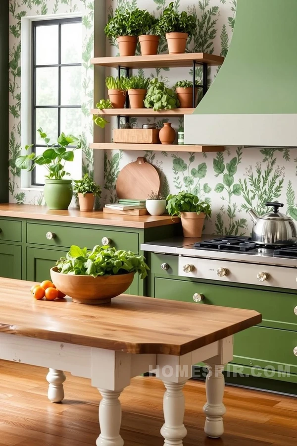 Floating Shelves Showcase Potted Greenery