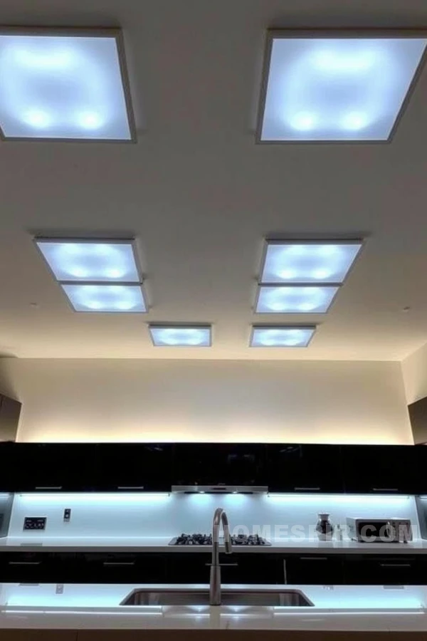 Floating Square Panels for Ambient Lighting