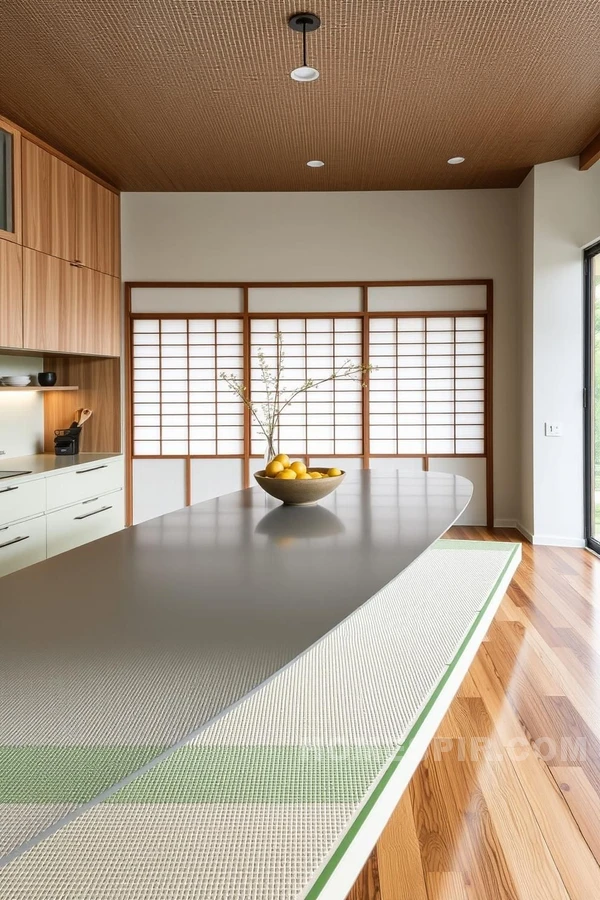 Floating Tatami Kitchen Island Design