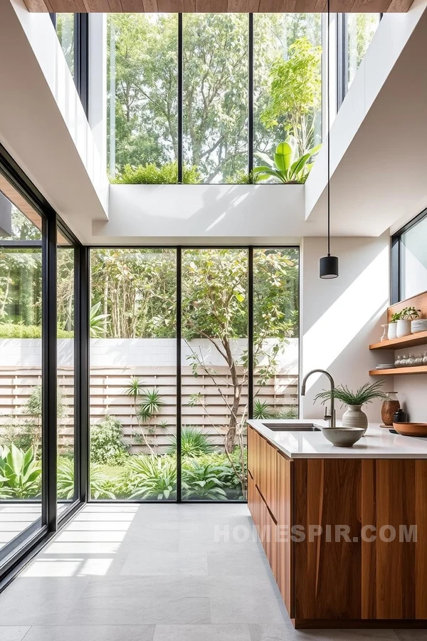 Floor to Ceiling Windows for Seamless Garden Views