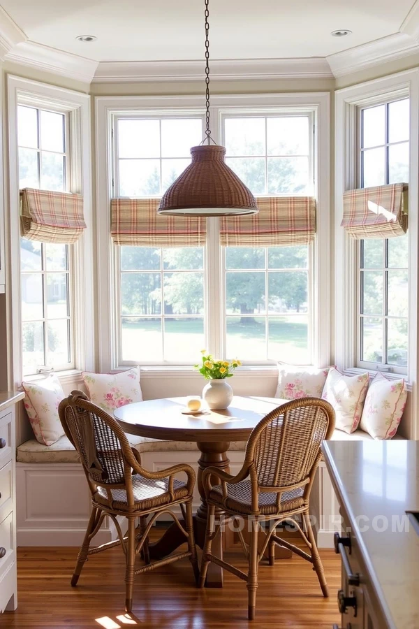 Floral Cushion Seating in Bright Kitchen Nook