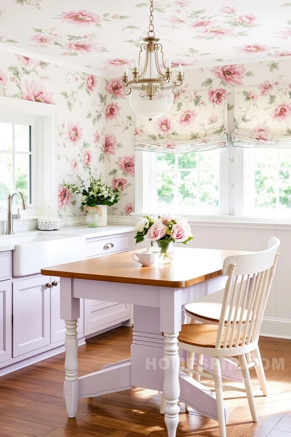 Floral Splendor in Country Kitchen Design