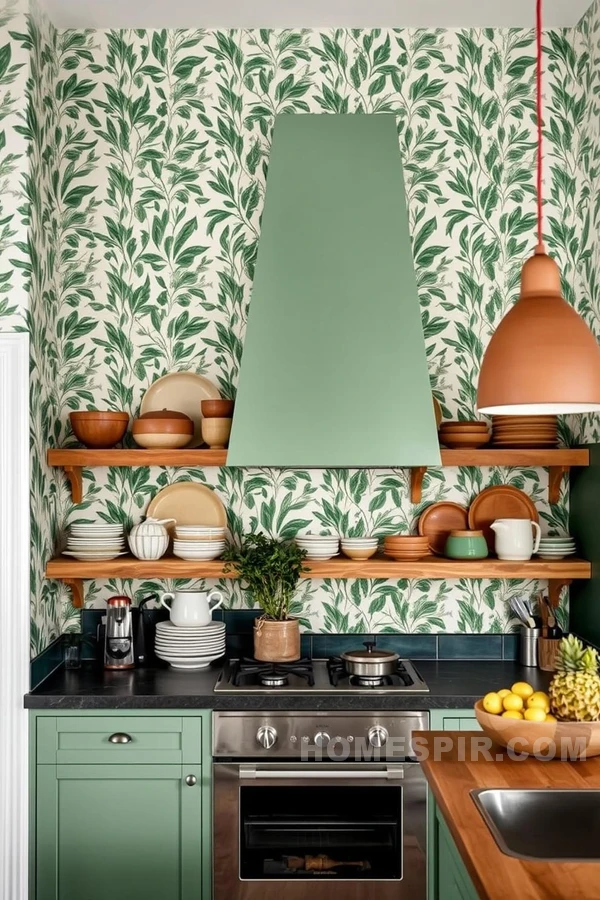 Forest Green and Earthy Brown Kitchen