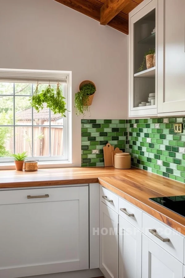 Forest Inspired Recycled Glass Backsplash