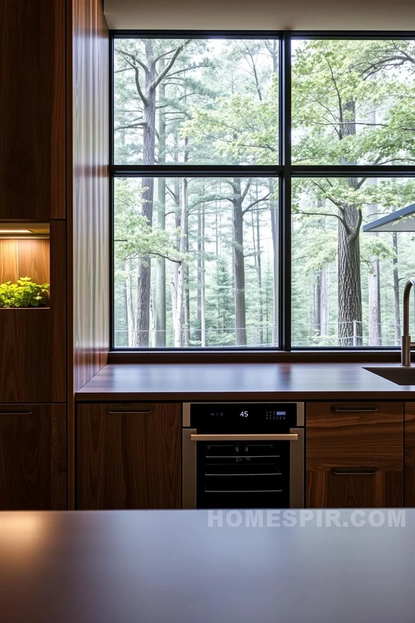 Forest Views in High-Tech Kitchen Space