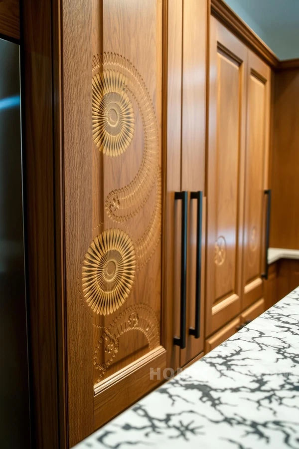 Fractal Patterned Wood Cabinet Doors