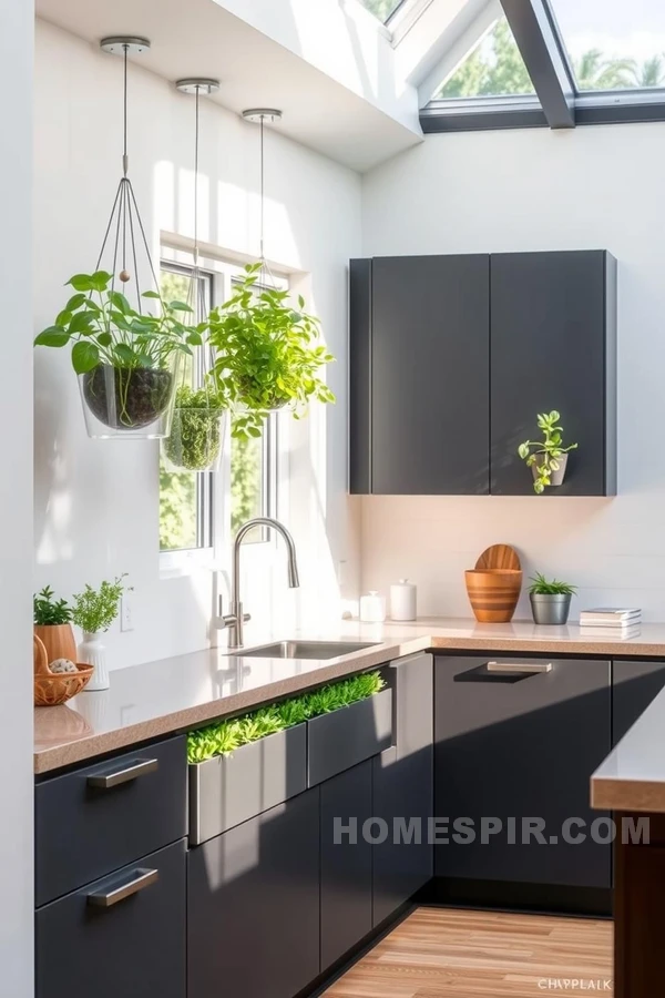 Fresh Green Look in Modern Kitchen