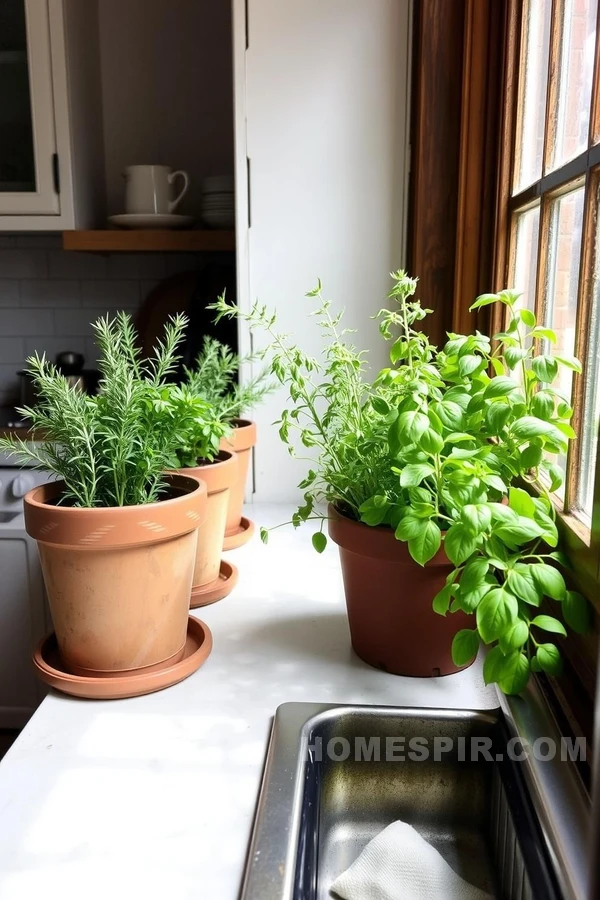 Fresh Herb Garden in Rustic Kitchen Style