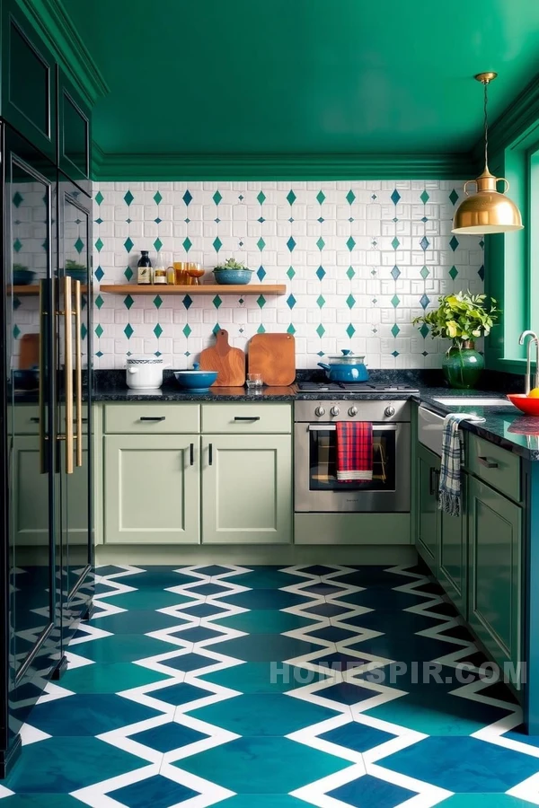 Functional and Bold Diamond Kitchen