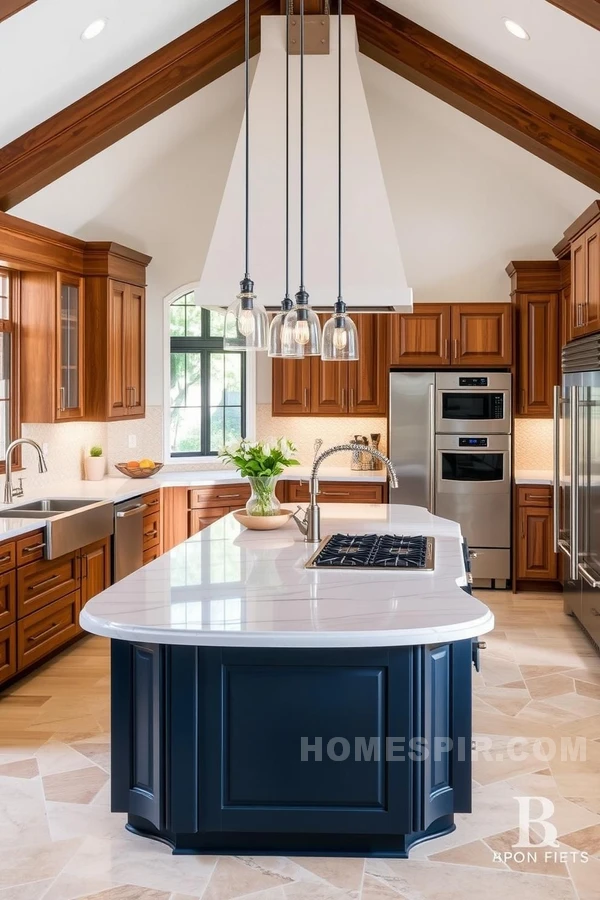 Functional Mediterranean Kitchen with Steel and Wood Elements