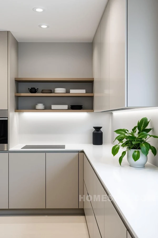 Functional Minimalist Kitchen Design with Nature Touch