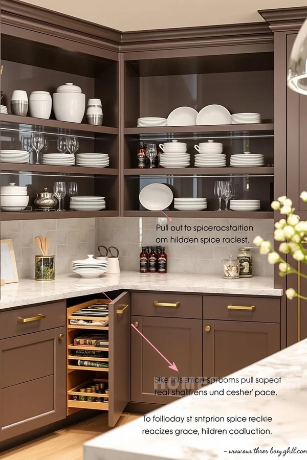 Functional Open Shelves in Glam Kitchen Look