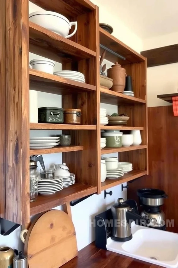 Functional Rustic Decor with Open Shelving