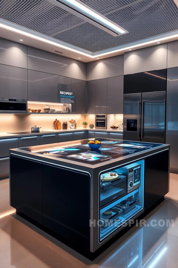 Futuristic Kitchen Island Holographic Display