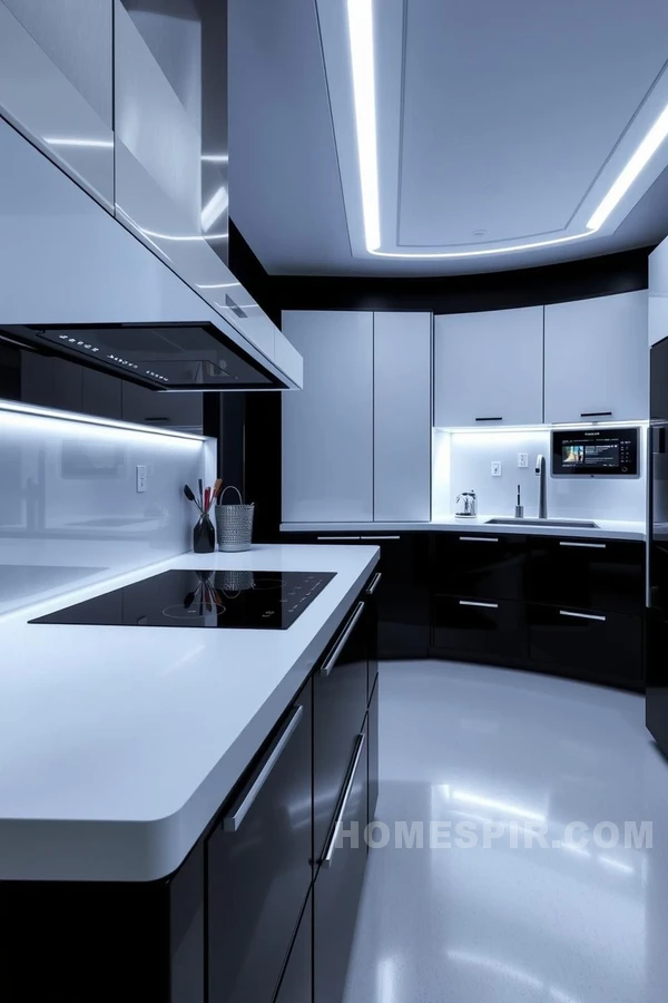 Futuristic Monochrome Kitchen Style