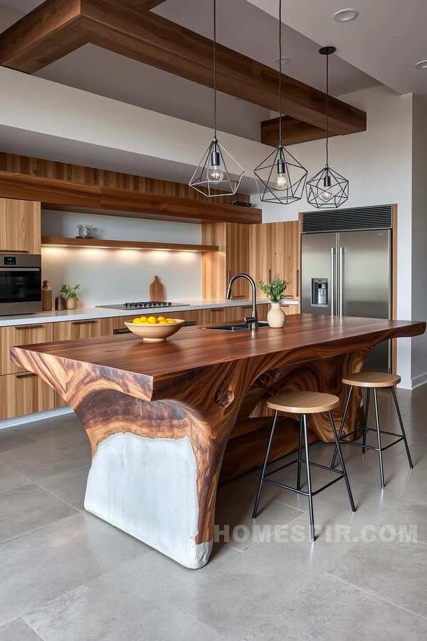 Geometric Lights in Sculptural Kitchen