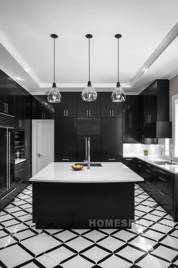 Geometric Monochrome Kitchen Style