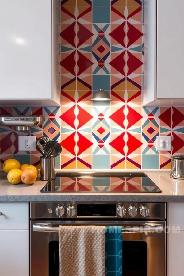 Geometric Mosaic Tile Backsplash Design