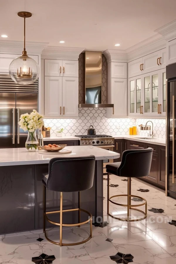 Geometric Patterns in Chic Kitchen