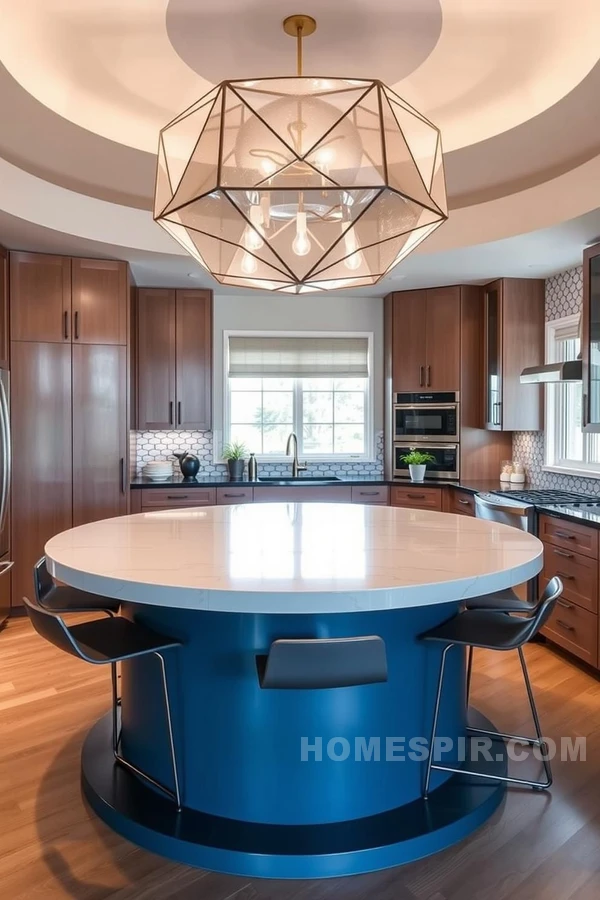 Geometric Polygon Lighting in Modern Kitchen