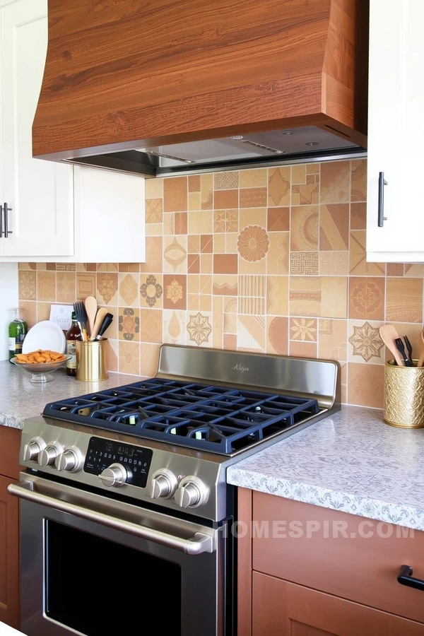 Geometric Tiles for Industrial Kitchen Style