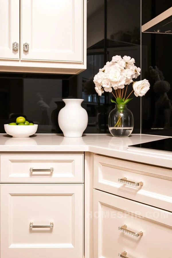 Glam Kitchen Elegance with Crystal Hardware