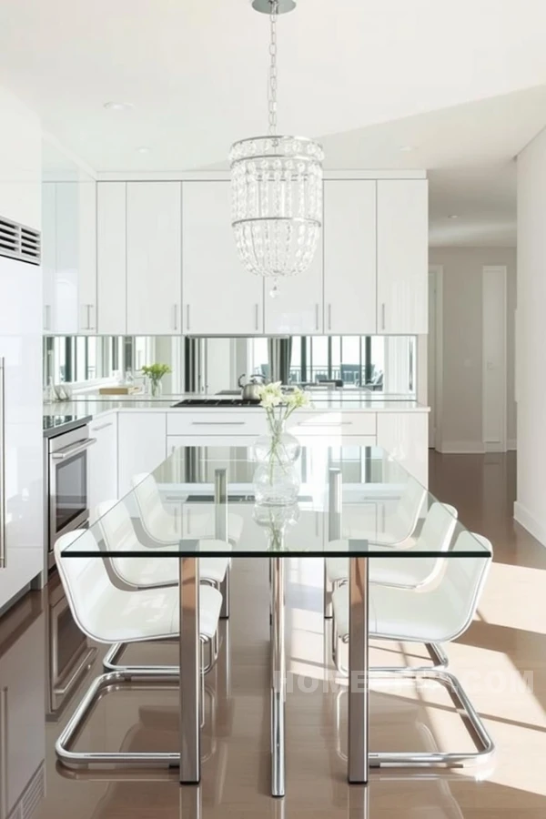 Glamorous Chic Kitchen with Reflective Elements