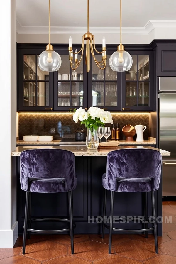 Glamorous Kitchen with Soft Velvet Touches