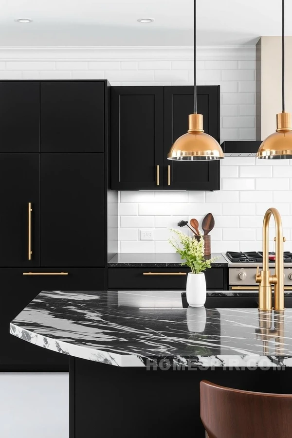 Glamorous Touch in Monochrome Kitchen