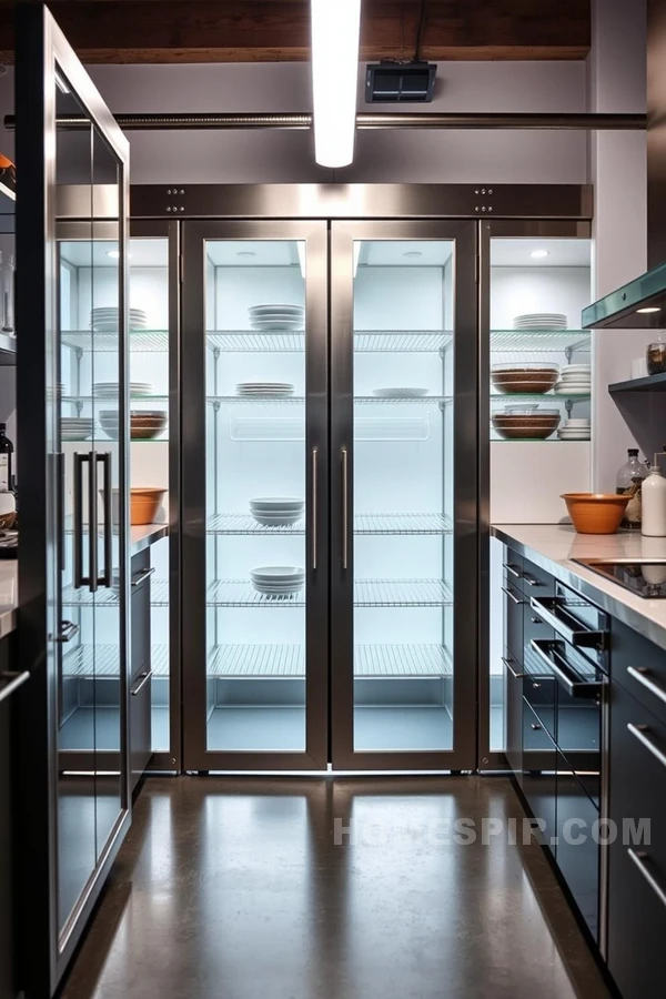 Glass and Steel for Industrial Pantry Perfection