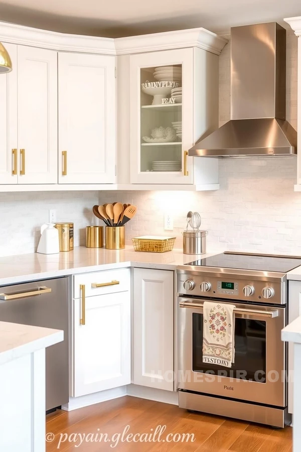 Gold and Silver Harmony in Glam Kitchen