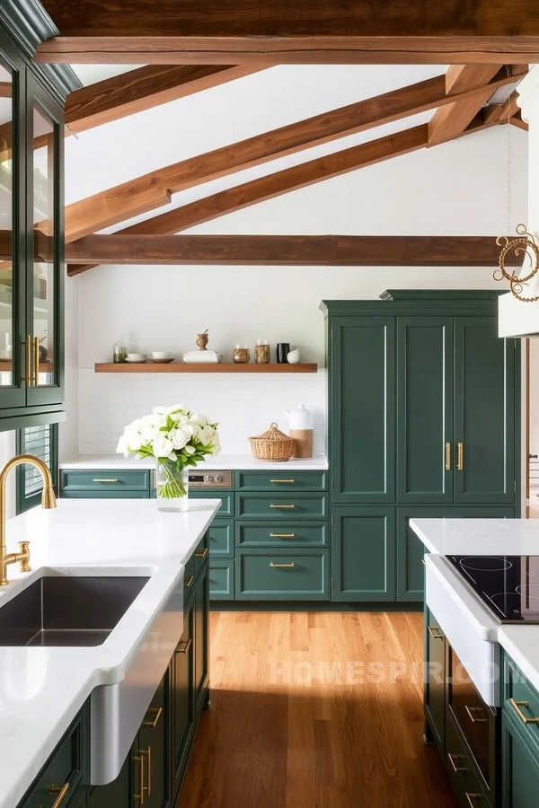 Gold Hardware Elevating Colonial Kitchen Style