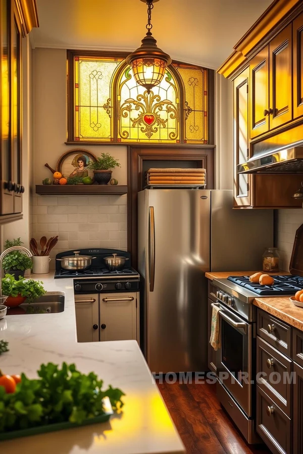 Golden Light in a Victorian Culinary Setting