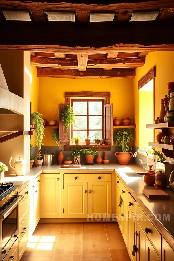 Golden Sunlit Walls and Rustic Charm