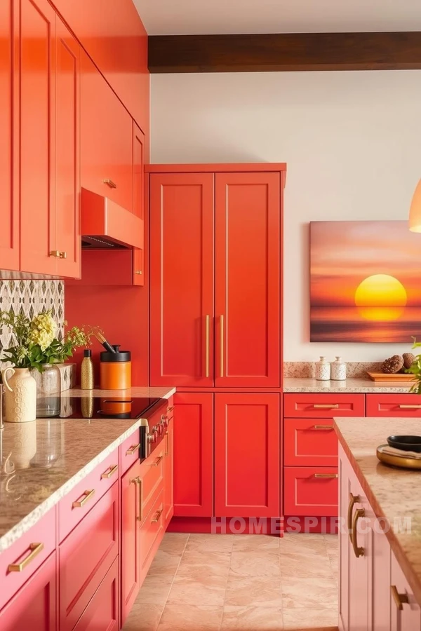 Gradient Cabinetry in Tropical Kitchen Design