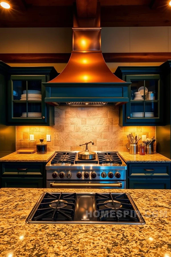 Granite Countertops In Forest Green Kitchen